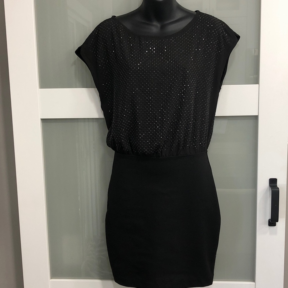 Dynamite Black Sequin Cocktail Dress – Size Small